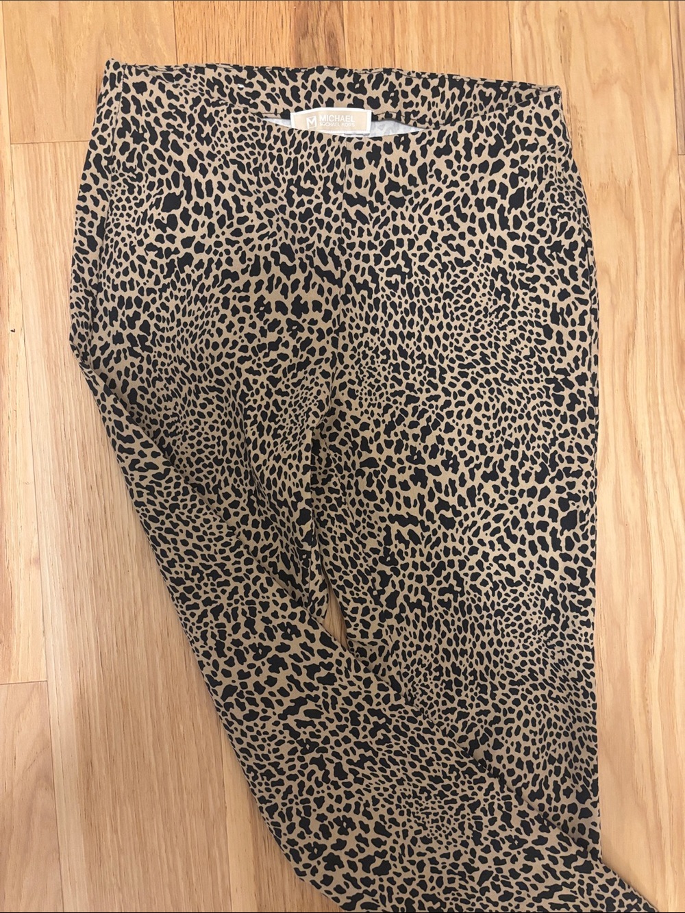 Leopard Print Tan & Black Slim Pants